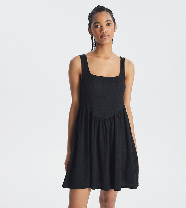 Square Neck Strappy Bodycon Dress