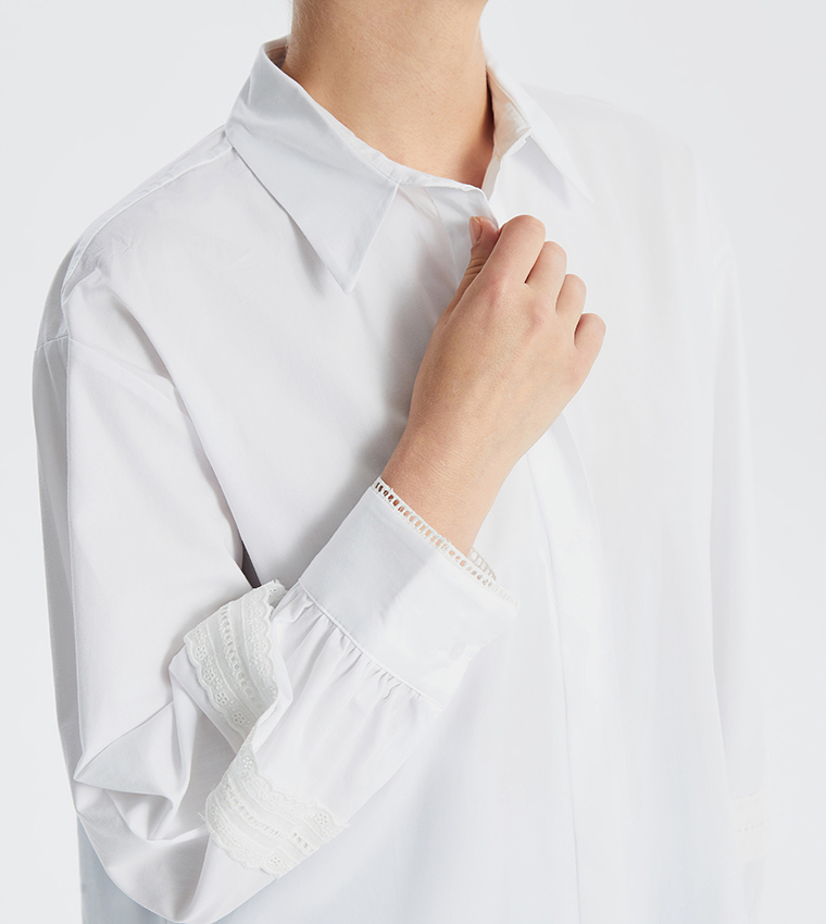 Solid Oversized Shirt Tunic