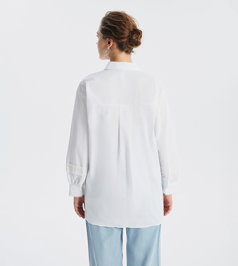 Solid Oversized Shirt Tunic