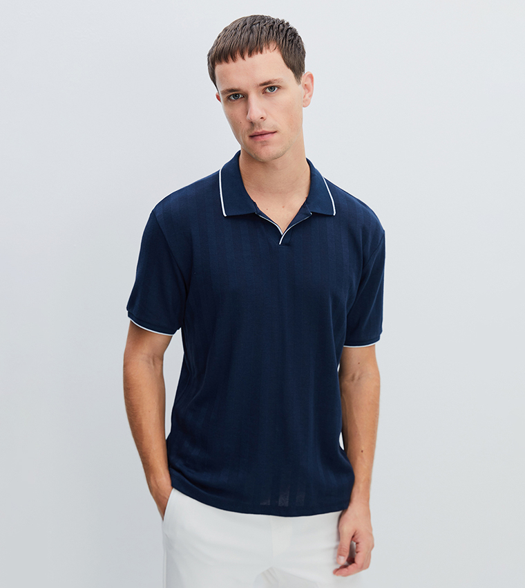 Striped Short Sleeves Polo T-Shirt