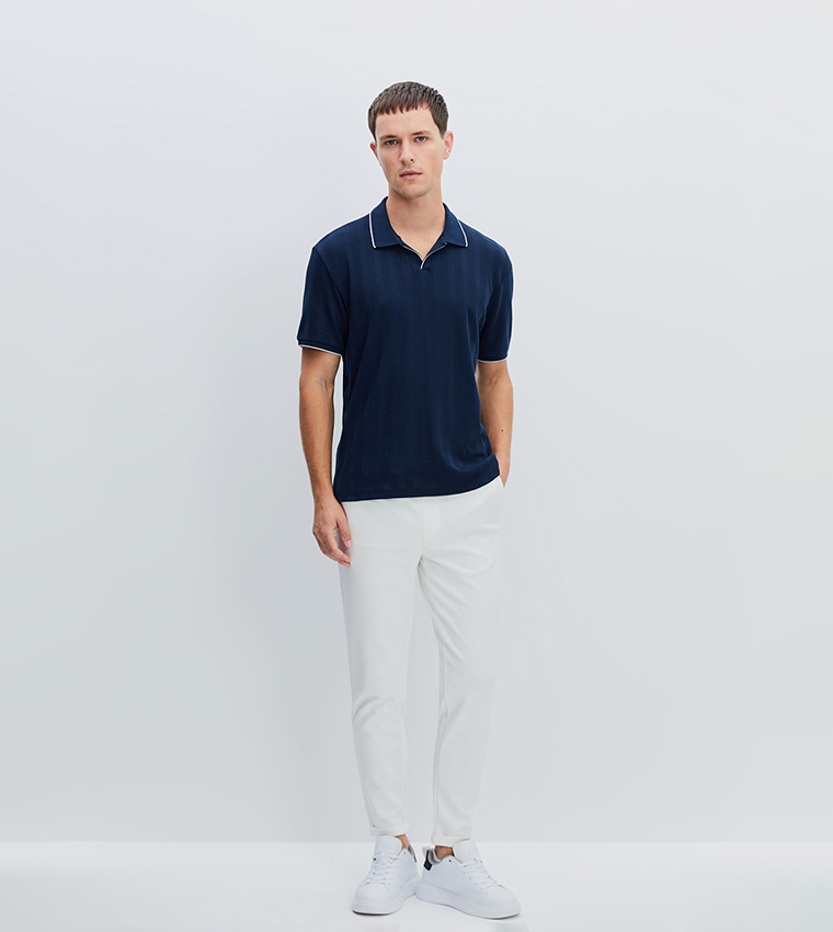 Striped Short Sleeves Polo T-Shirt