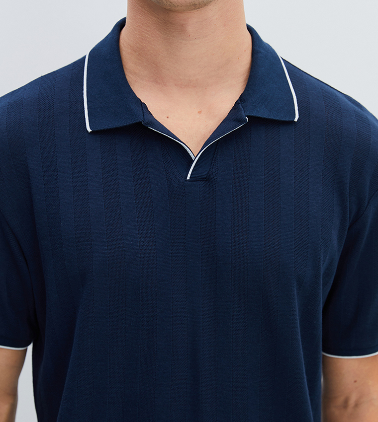 Striped Short Sleeves Polo T-Shirt