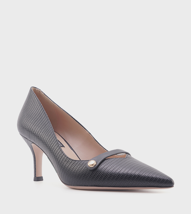 SABIREL Textured Pointed Toe Pumps