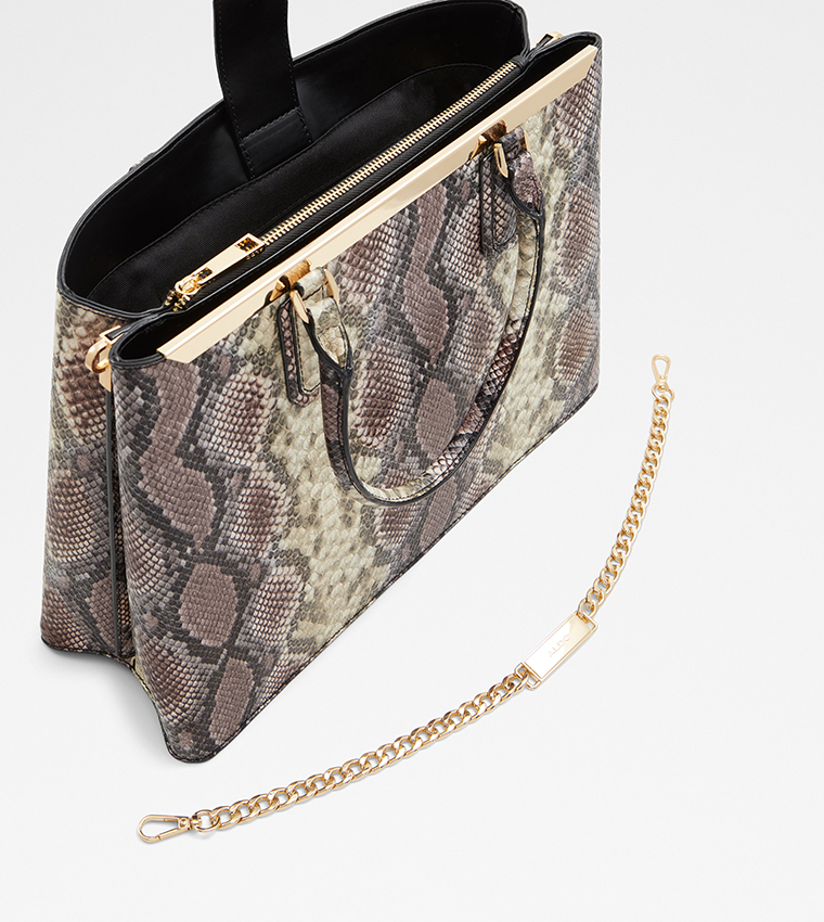 Snake print tote best sale bag