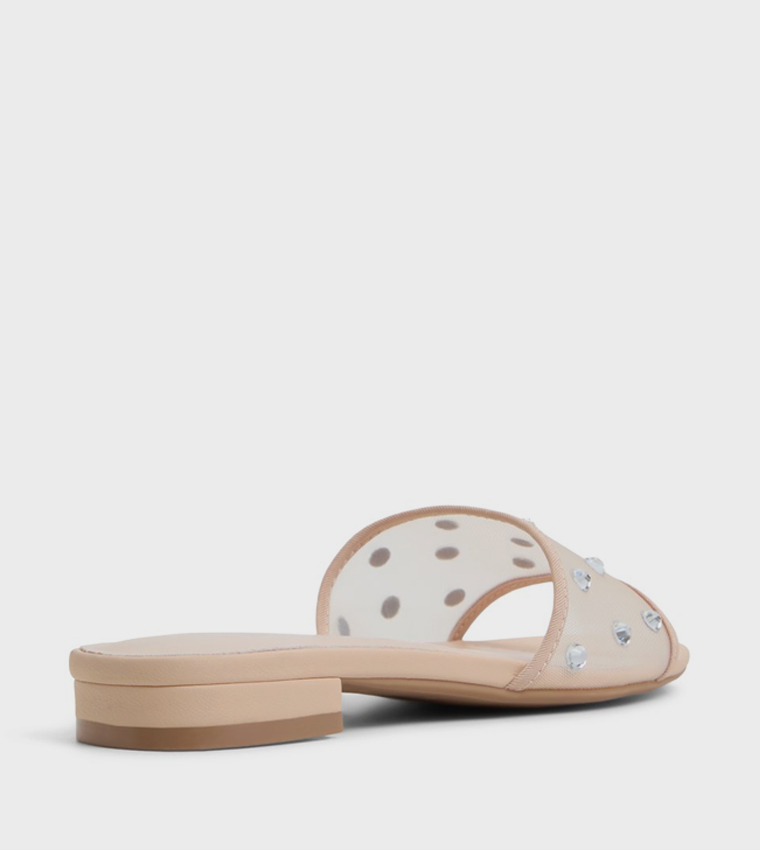 SAKINAH Embellished Mesh Flat Sandals