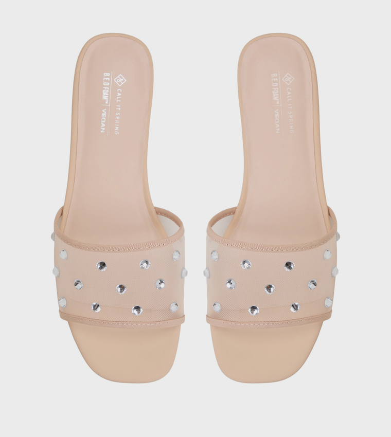 SAKINAH Embellished Mesh Flat Sandals