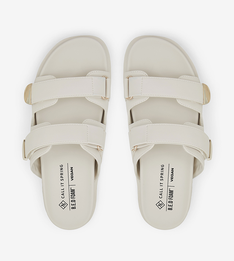 Buy Call It Spring SAMMIE Double Strap Comfort Sandals In White 6thStreet UAE