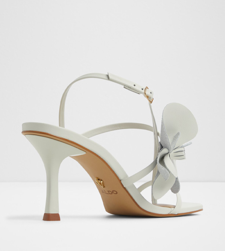 SANDFLOWER Floral Applique Heeled Sandals