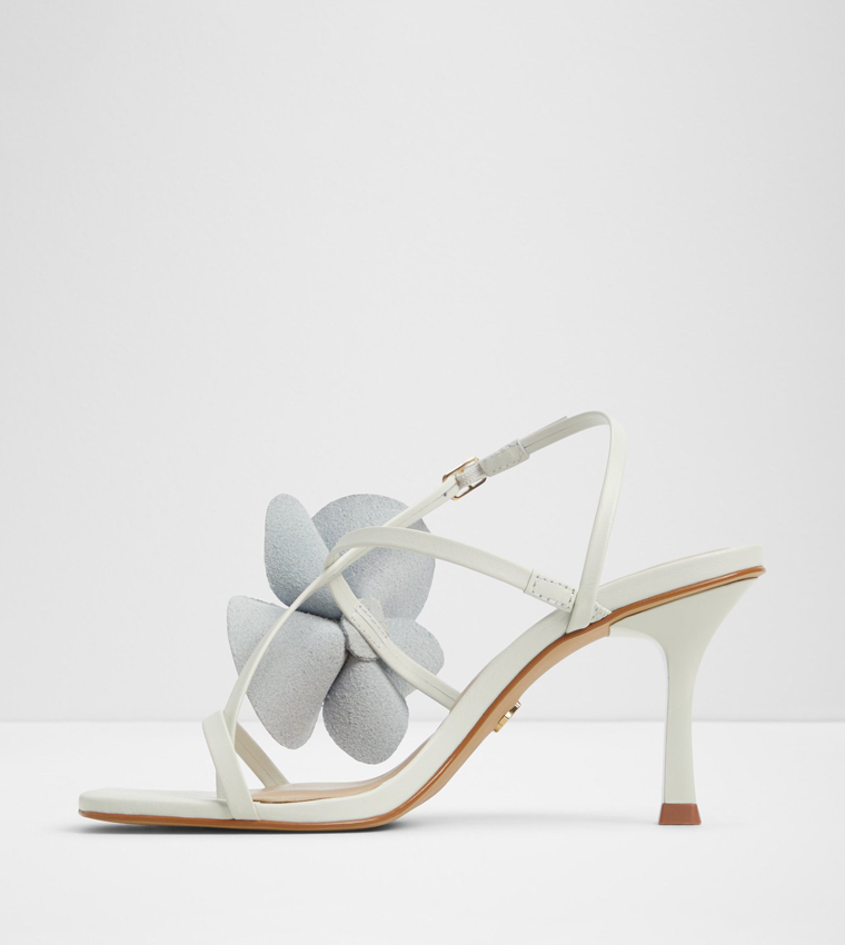 SANDFLOWER Floral Applique Heeled Sandals