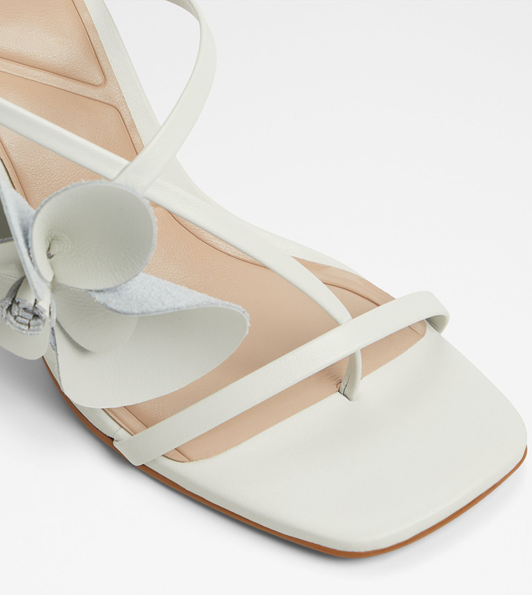 SANDFLOWER Floral Applique Heeled Sandals