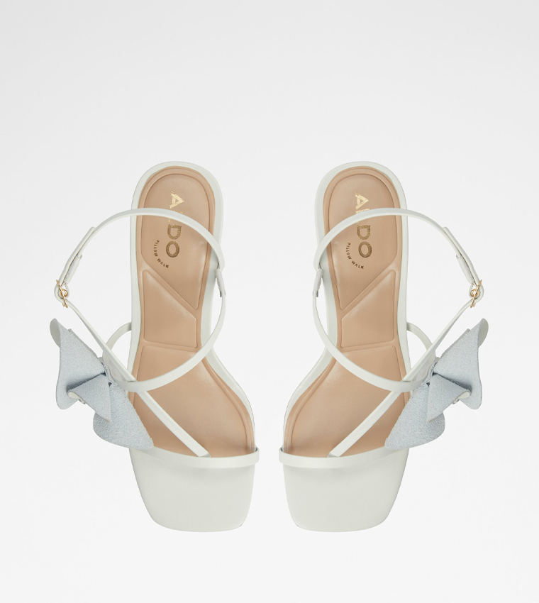 SANDFLOWER Floral Applique Heeled Sandals