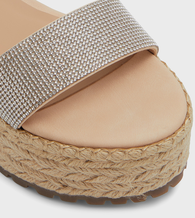SANDRIINE Ankle Strap Platform Espadrilles Sandals