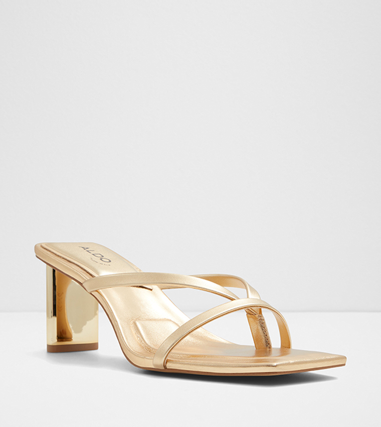 Buy Aldo SANNE Criss Cross Heel Sandals In Gold 6thStreet Oman