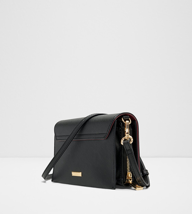 SAQUI Textured Flap Crossbody Bag