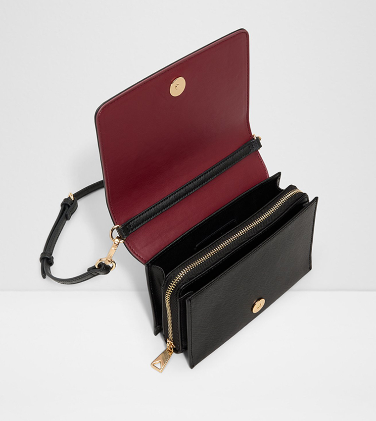 SAQUI Textured Flap Crossbody Bag