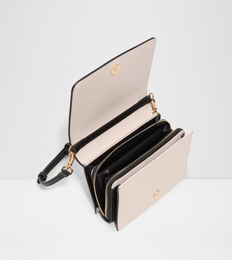 SAQUI Textured Flap Crossbody Bag