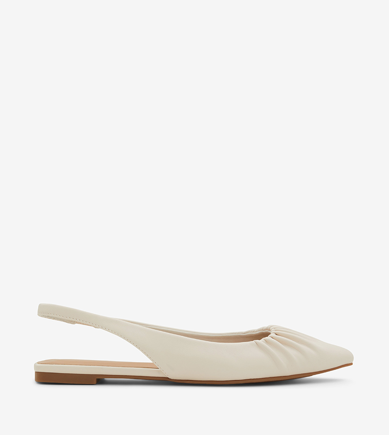 Buy Call It Spring SASHAY Ruched Slingback Flat Sandals In White 6thStreet Oman