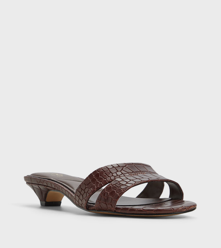 SCARLETTA Textured Low Heel Sandals