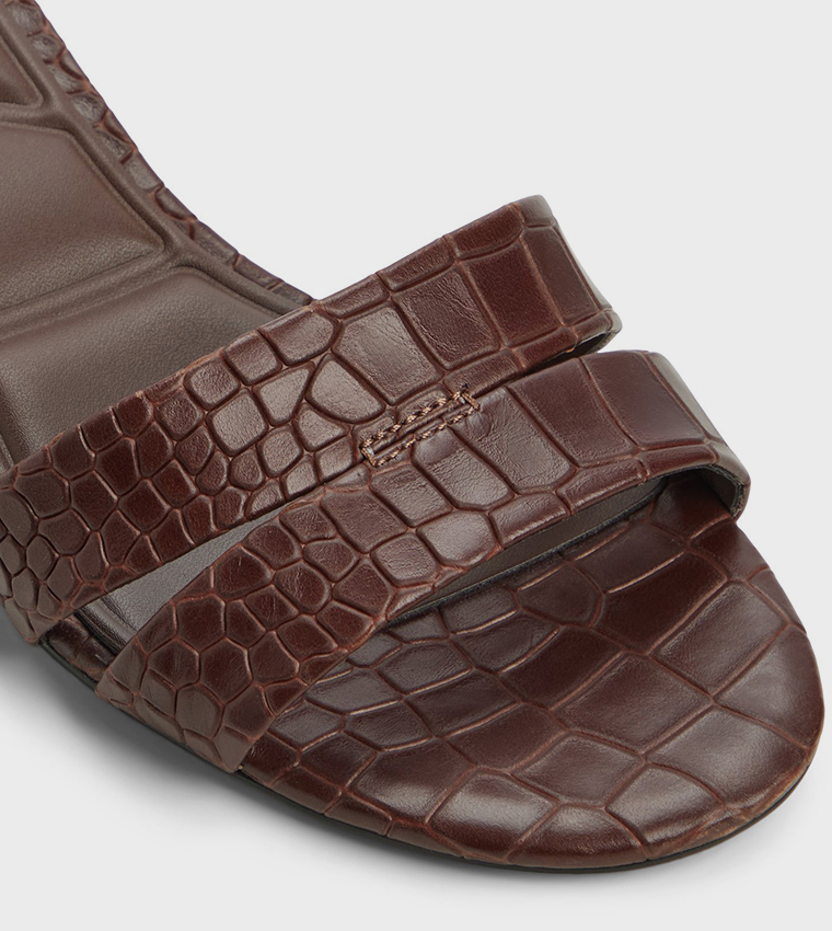 SCARLETTA Textured Low Heel Sandals