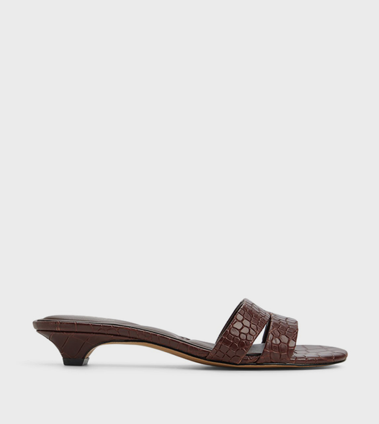 SCARLETTA Textured Low Heel Sandals