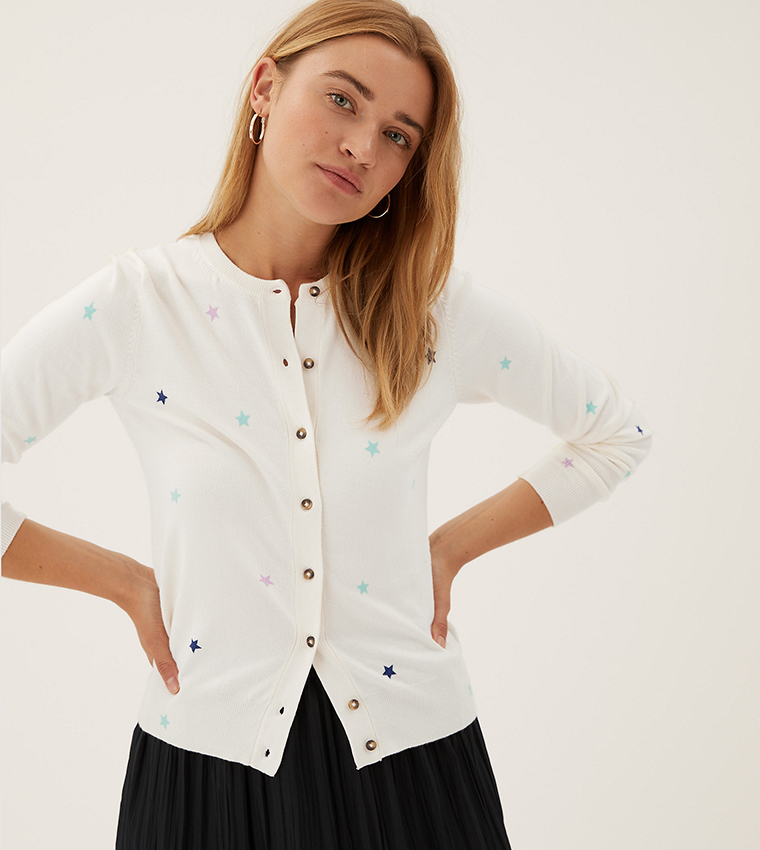Marks and spencer white on sale cardigan