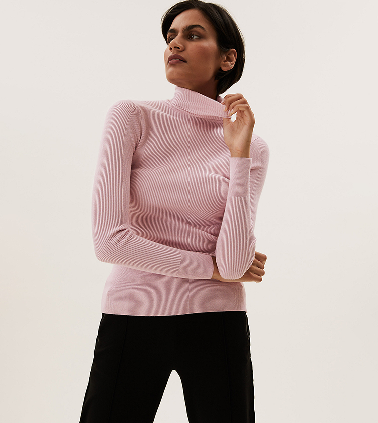 Pink fitted jumper outlet