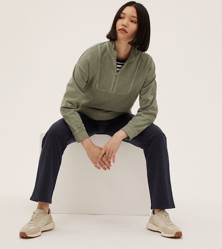 Buy Marks Spencer Cotton Rich Straight Leg Joggers 33 Inches