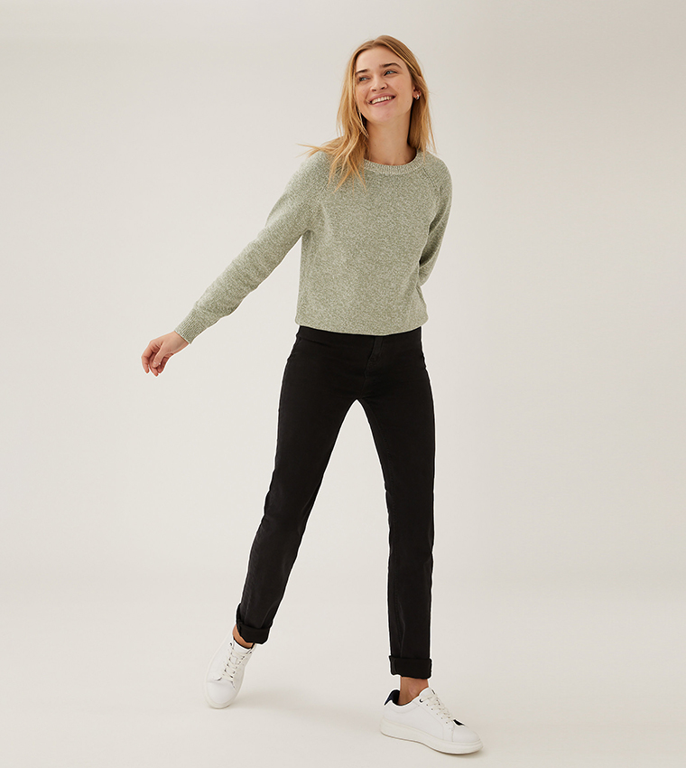 Buy Marks Spencer Sienna Supersoft Straight Leg Jeans Regular In Black 6thStreet UAE