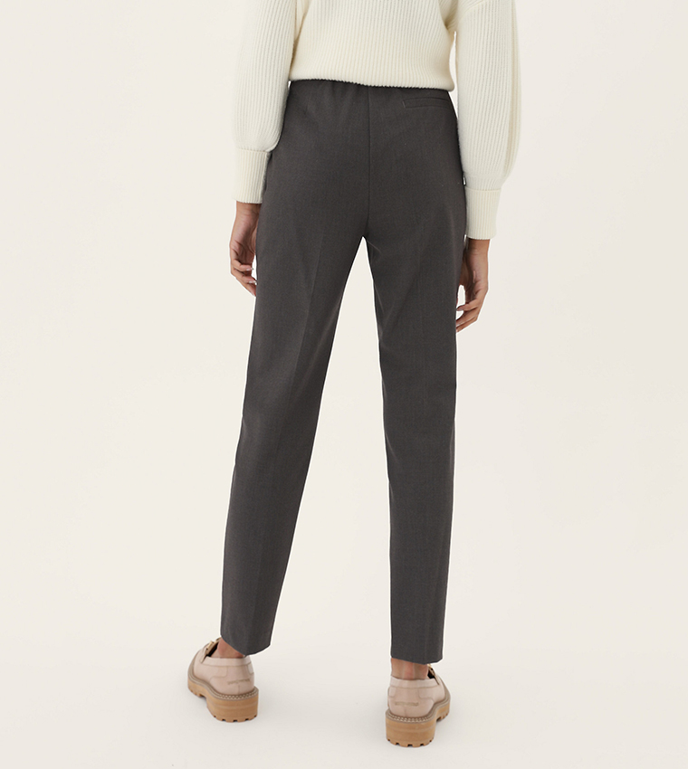 Buy Marks & Spencer Slim Fit Ankle Grazer Trousers With Stretch(Regular) In  Khaki