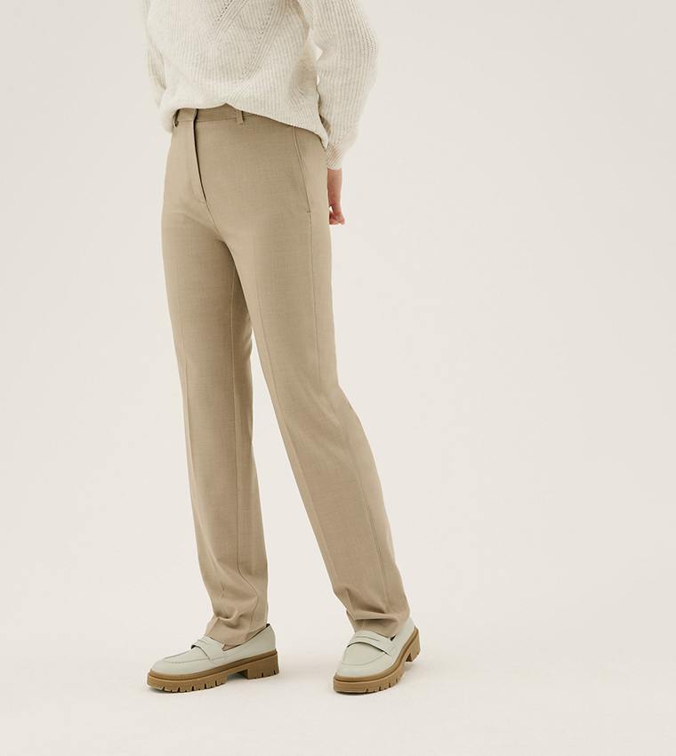 Straight Leg Trousers With Stretch Regular