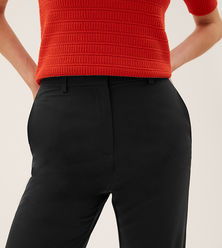 Straight Leg Trousers with Stretch-31 inches(Regular)