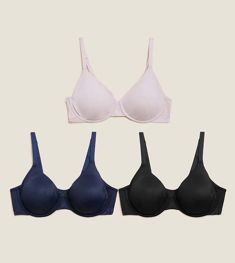 Buy Marks & Spencer 3 Pack Underwired Full Cup Bras In Multiple Colors