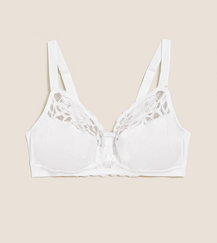 Marks & Spencer White Lace Bra