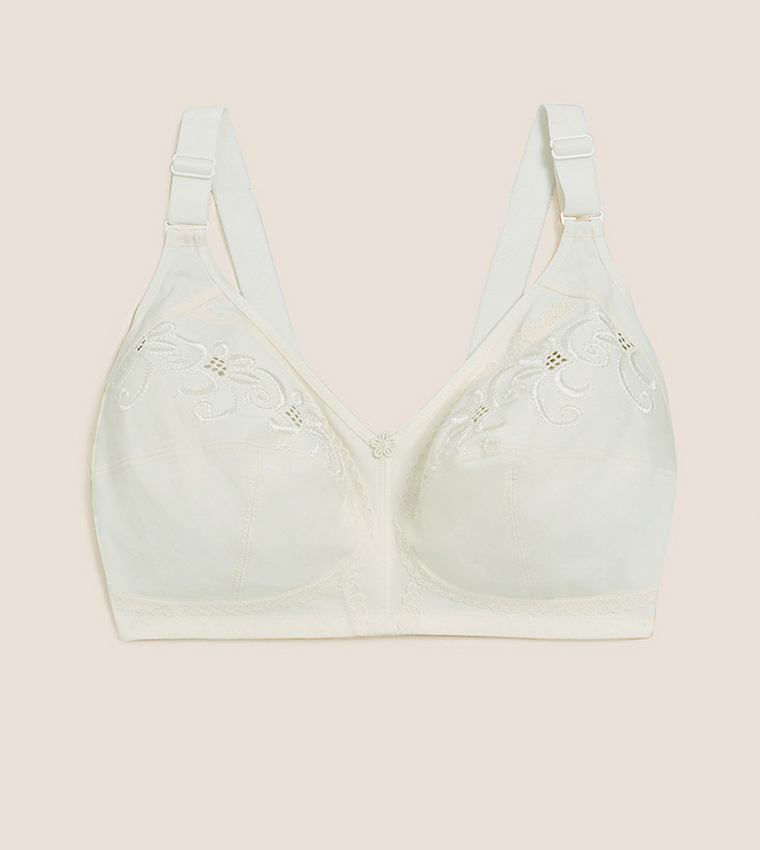 Buy Marks & Spencer Total Support Embroidered Full Cup Bra B H In Cream