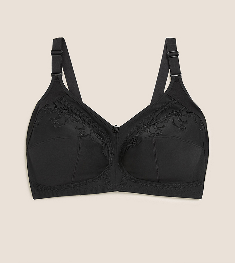 Buy Marks & Spencer Total Support Embroidered Full Cup Bra B H In Black