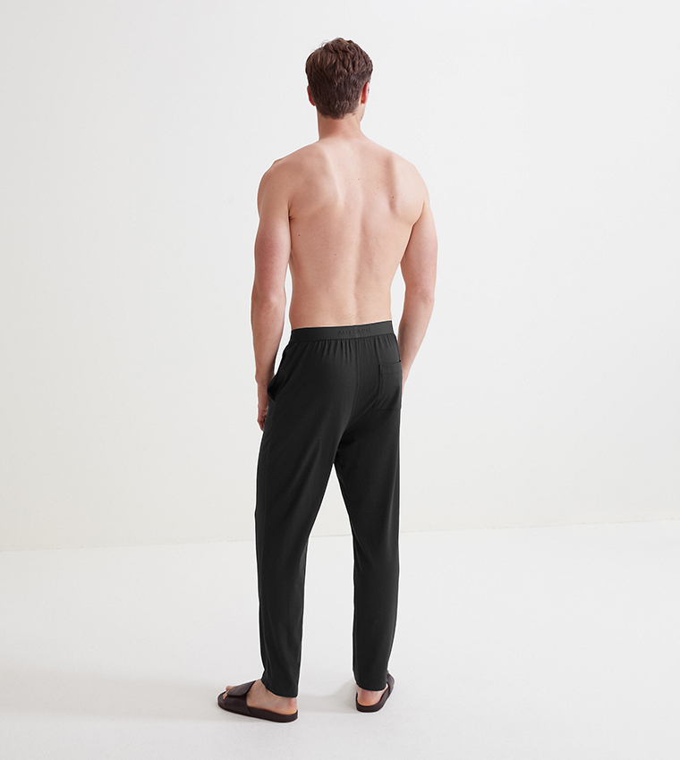 Buy Marks Spencer Premium Cotton Supersoft Pyjama Bottoms In Black 6thStreet UAE