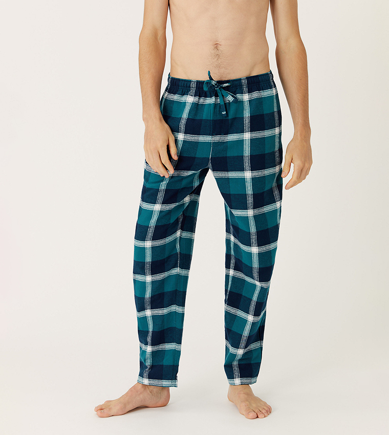 Buy Marks & Spencer Brushed Cotton Checked Pyjama Set In Multiple Colors