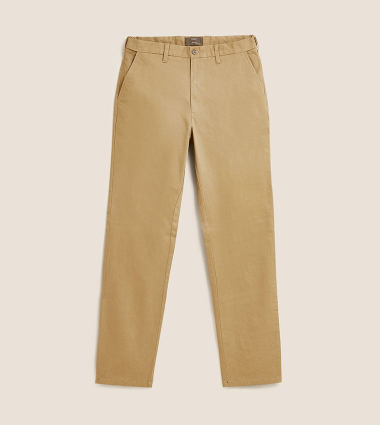 Regular fit chinos with deals stretch