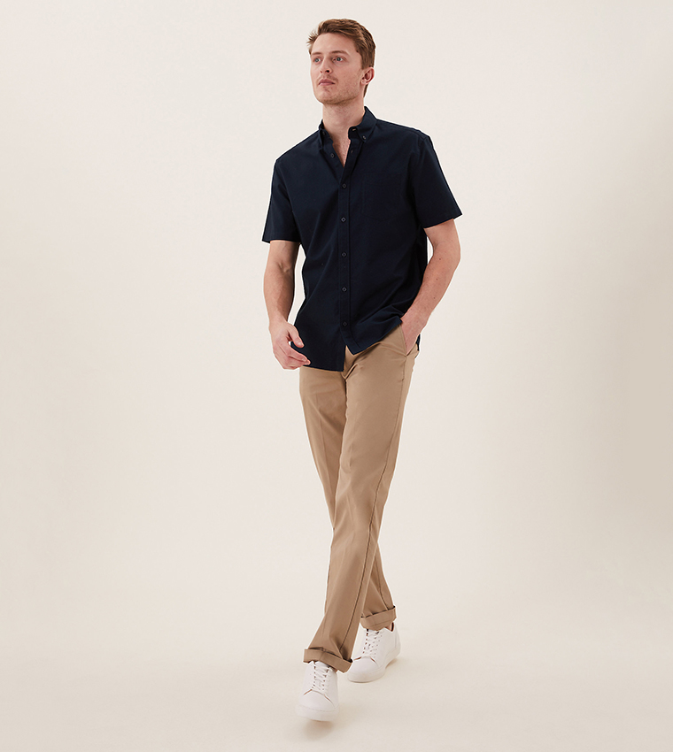 Buy Marks Spencer Pure Cotton Oxford Shirt In NAVY BLUE 6thStreet Kuwait