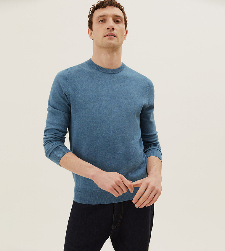 Pure Cotton Crew Neck Sweater