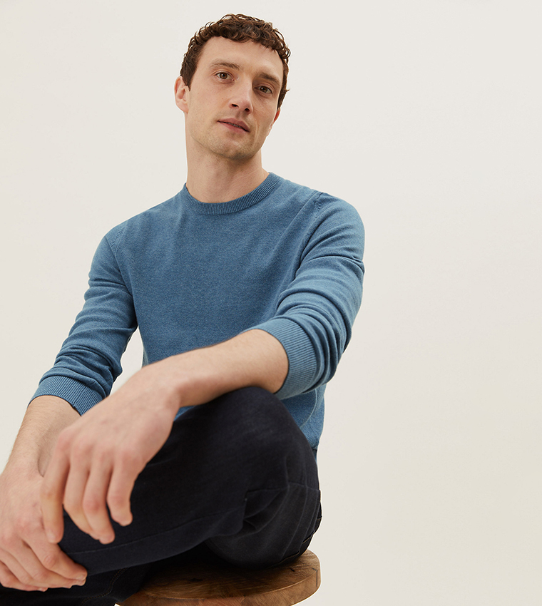 Pure Cotton Crew Neck Sweater