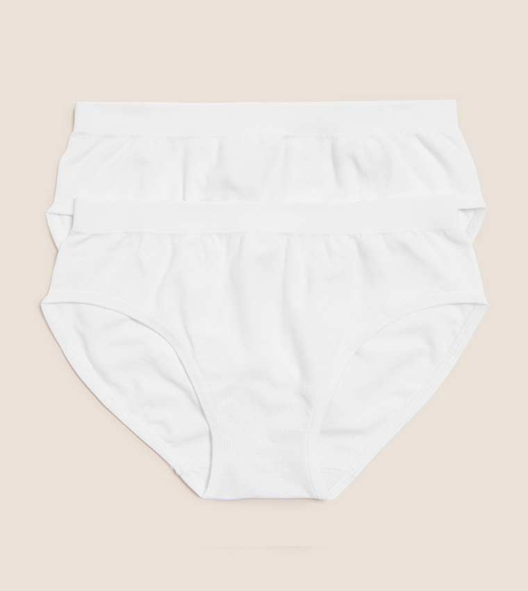 Buy Marks & Spencer 2 Pack Seamfree Bikini Knickers In White