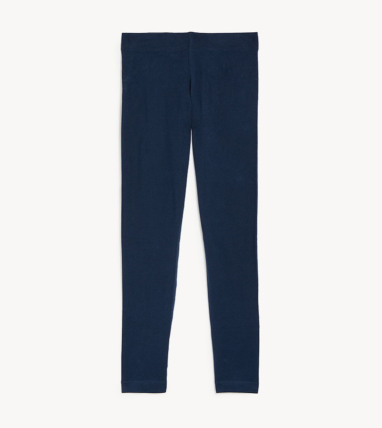 Buy Marks Spencer Solid Elastic Waist Leggings In Navy 6thStreet Bahrain