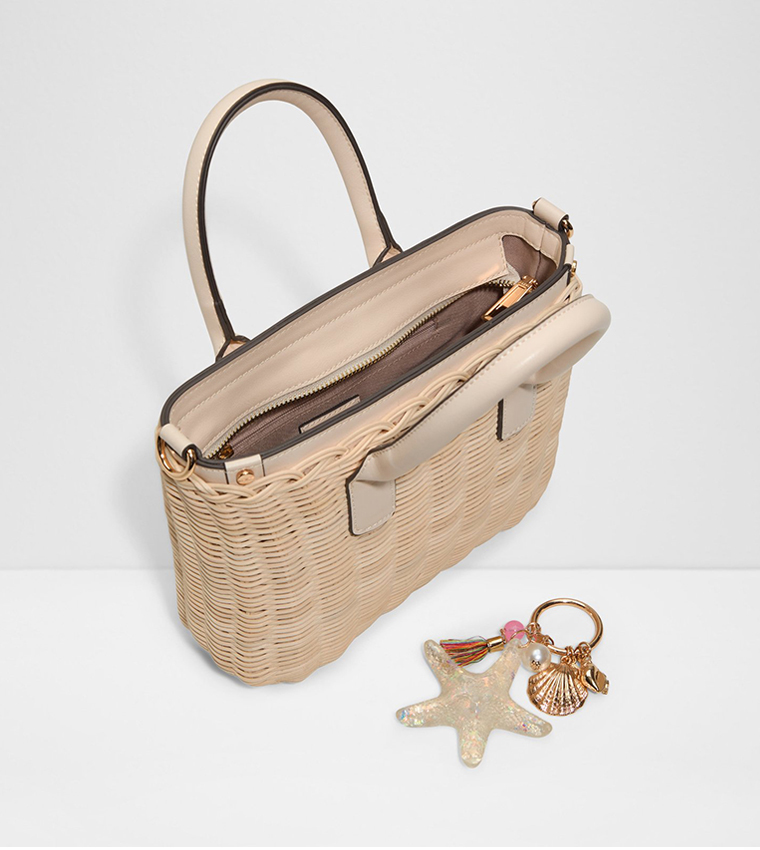 SEASPARKLE Raffia Satchel Bag