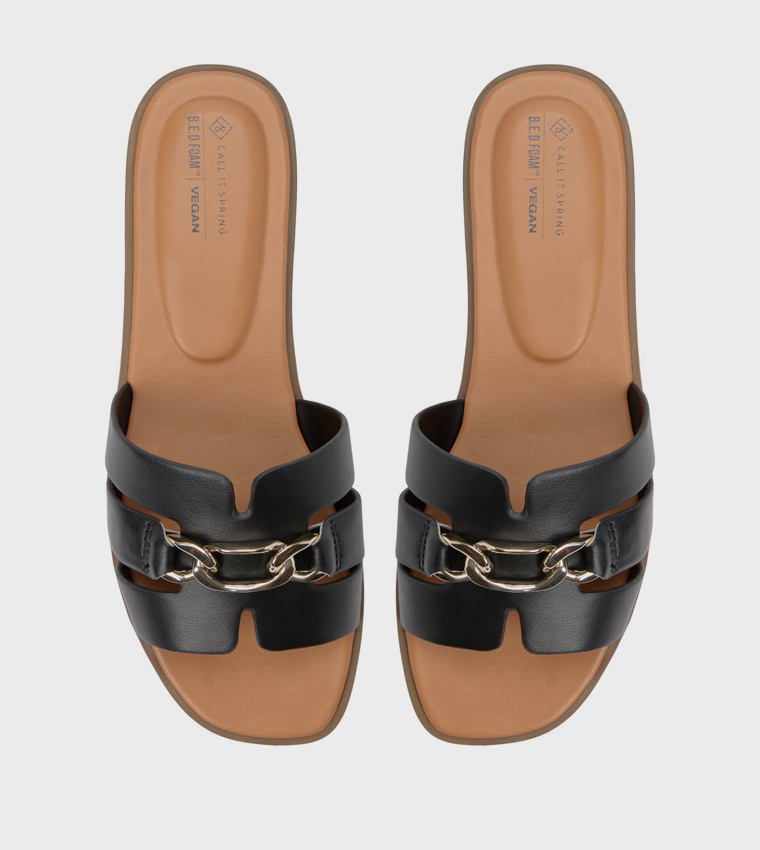 SERINNA Metal Detail Flat Sandals