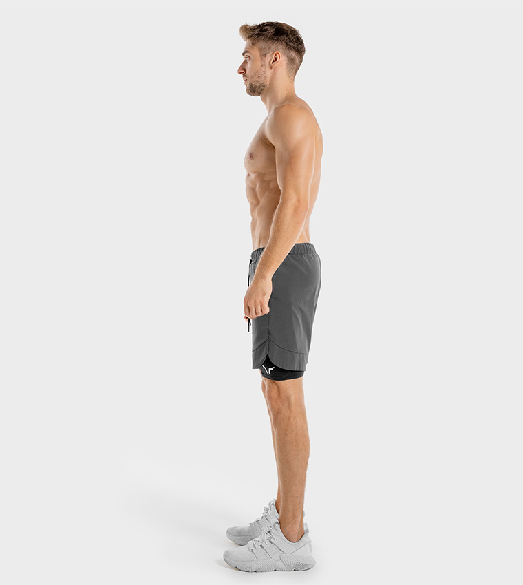 Buy SQUATWOLF Limitless 2 In 1 Shorts In Grey