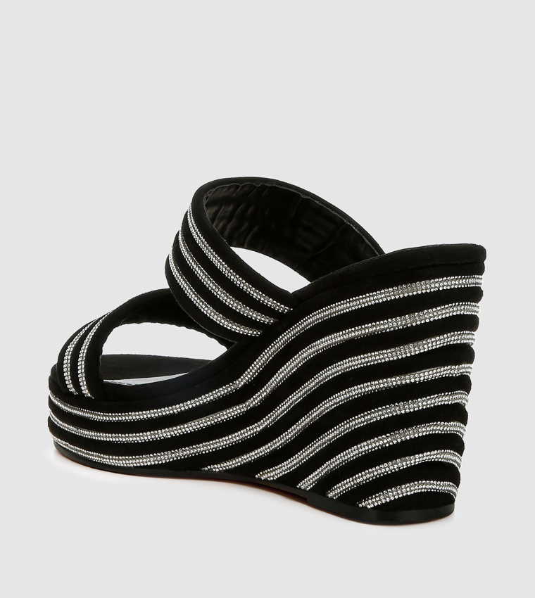 London Rag Wedge Buy London Rag Embellished Wedge Sandals In BLACK | 6thStreet UAE