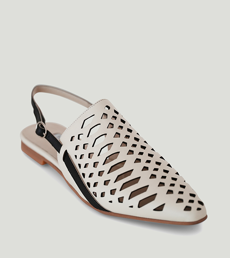 SHADAN Cut-Out Slingback Flats
