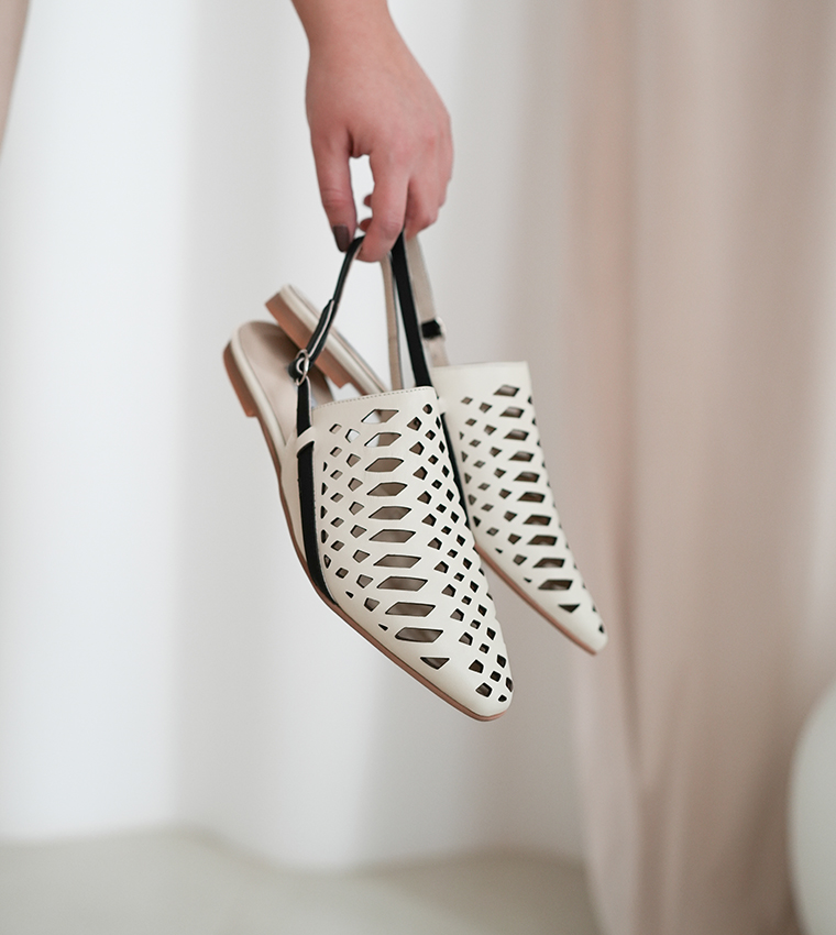 SHADAN Cut-Out Slingback Flats
