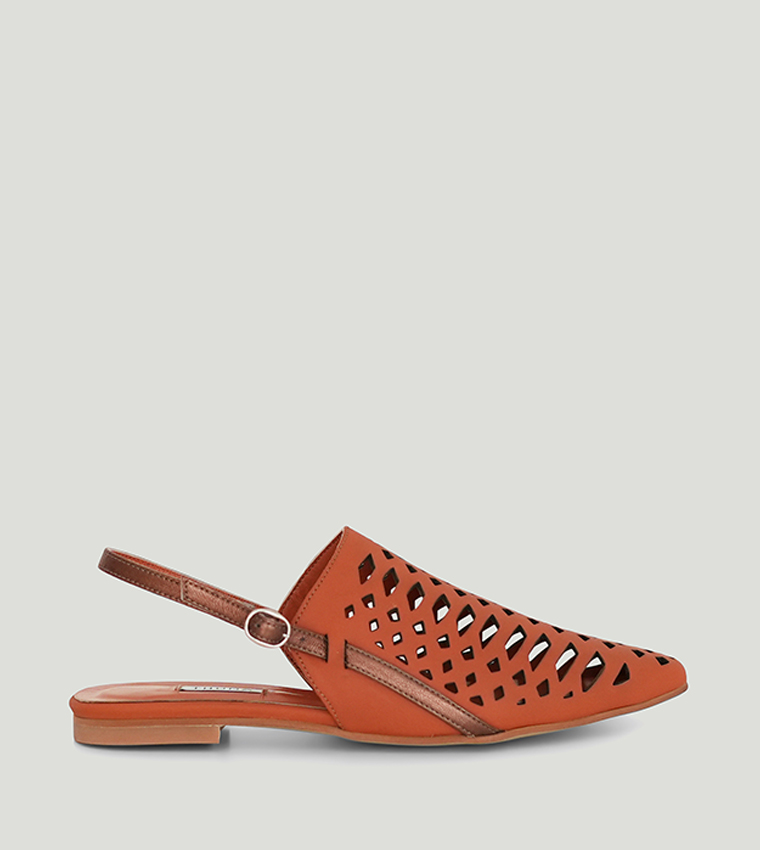 SHADAN Cut-Out Slingback Flats